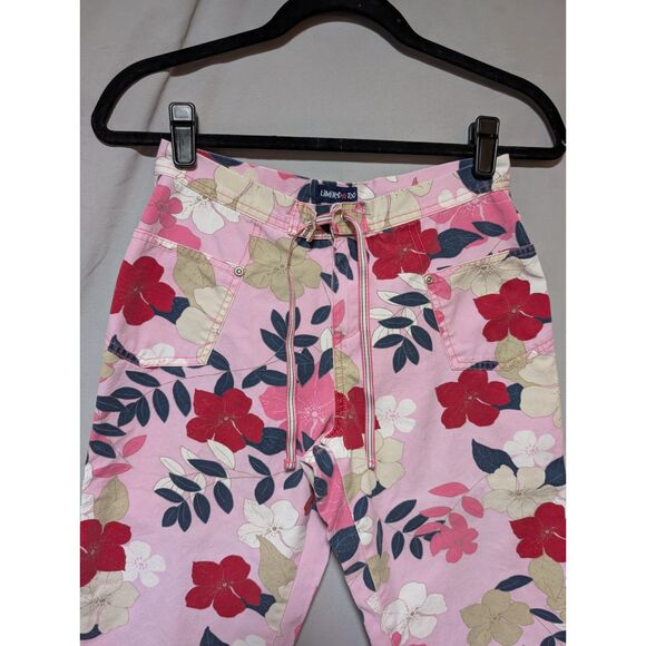 Limited Too Girls Pink Floral Capri Drawstring Pants‎ Size 16 Slim - Picture 2 of 12